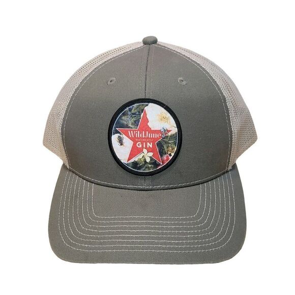 Wild June Western Style Gin Snapback Hat Gray Patch Embroidered Casual - Picture 6 of 8